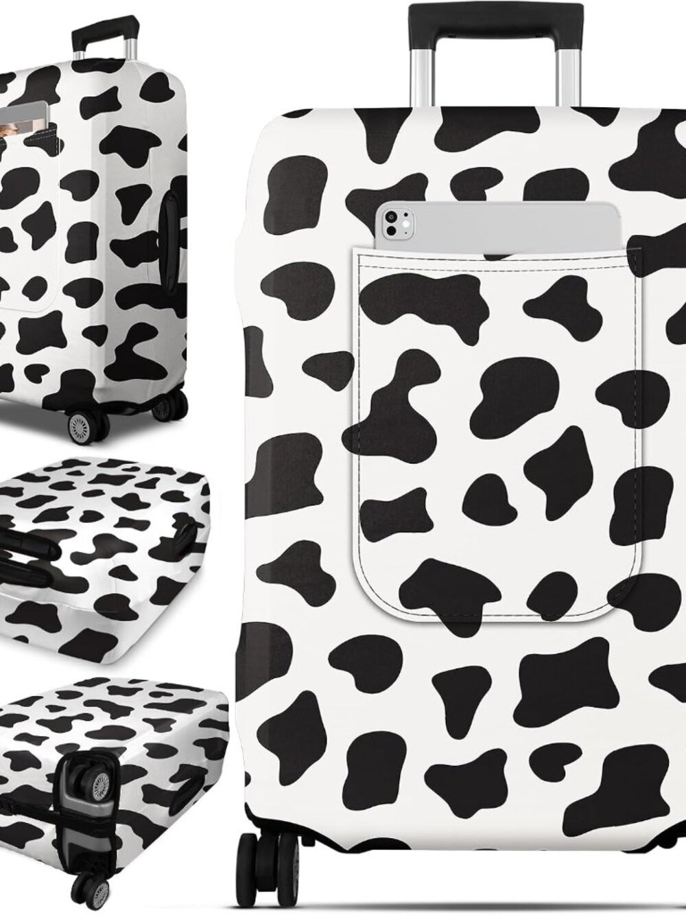 Luggage Cover for Suitcase Tsa Approved Protector - Cow Luggage Sleeve Large Sui
